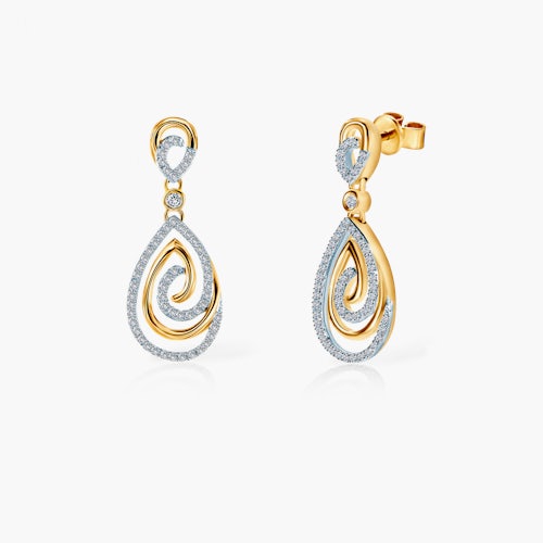 Kolczyki łezki Savicki: złote, diamenty